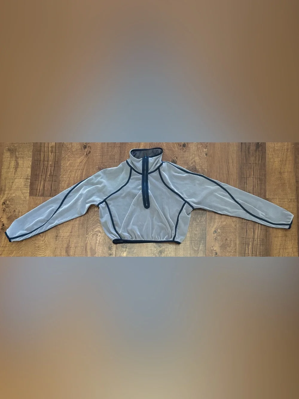 Lululemon reversible mesh cropped 1/2 half zip pullover Sz 10